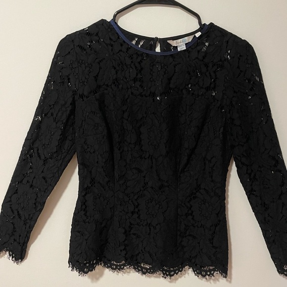 Elegant Boden Black Fitted Lace Top Women’s 6/Small - Picture 4 of 14